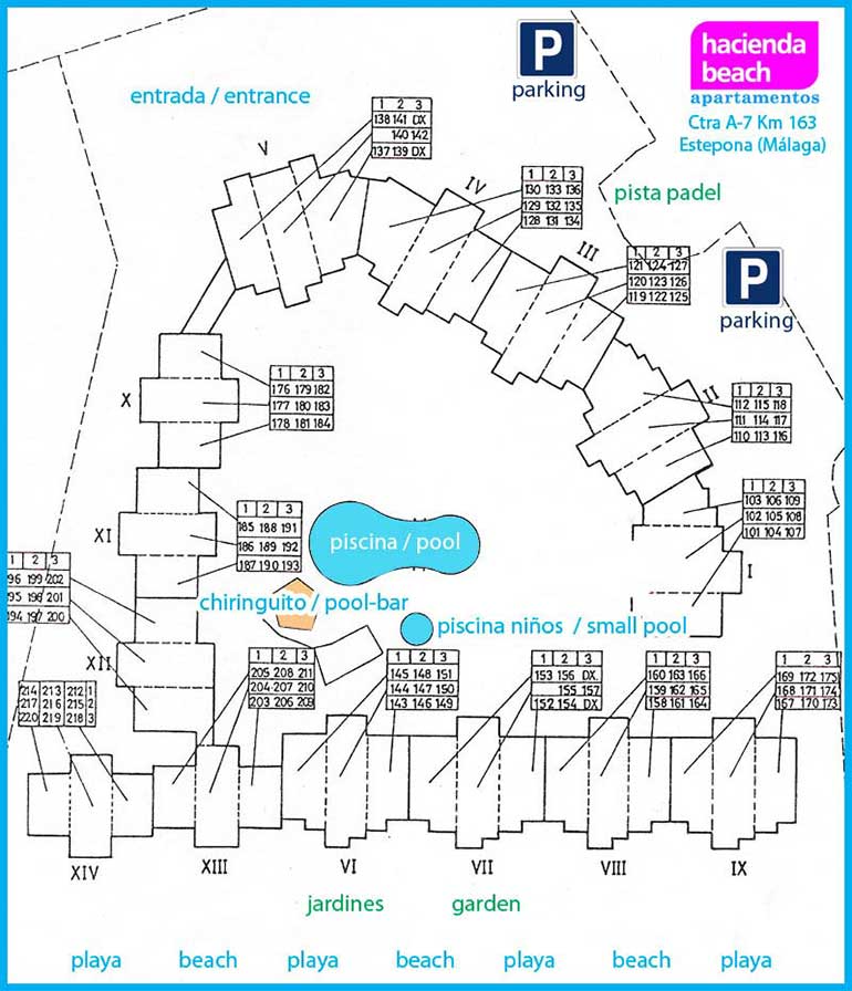 Plan de la résidence Hacienda Beach Estepona